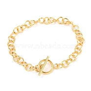 Unisex Vacuum Plating 304 Stainless Steel Rolo Chains Bracelets, with Toggle Clasps, Golden, 7-7/8 inch(20cm)(BJEW-H541-05A-G)
