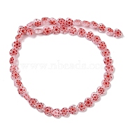 Handmade Millefiori Lampwork Beads Strands, Heart, Crimson, 6.5~7.5x8x3~3.5mm, Hole: 0.6mm, about 48pcs/strand, 12.99''~13.23''(33~33.6cm).(LAMP-G166-15K)