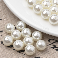 Eco-Friendly Plastic Imitation Pearl Beads Strands, High Luster, Grade A, Round, Beige, 14mm, Hole: 1mm, about 90pcs/strand, 49.6 inch(MACR-S285-14mm-05)