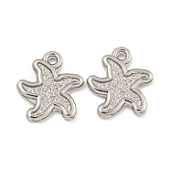 Non-Tarnish 304 Stainless Steel Charms, Starfish Charm, Stainless Steel Color, 15x14x1.5mm, Hole: 1.5mm(STAS-I307-518P)