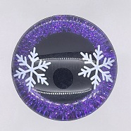 Snowflake Resin Craft Safety Eyes, with Glitter Powder Findings and Silicone Spacer, Doll Making Accessories, Half Round, Blue Violet, 17x16mm, 3pcs/set(DIY-WH0399-97G)