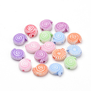 Craft Style Acrylic Beads, Shell, Mixed Color, 10.5x9.5x4mm, Hole: 1mm, about 1750pcs/500g(MACR-T004-05)