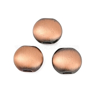 Tibetan Style Alloy Beads, Flat Round, Rack Plating, Brushed Red Copper, 10.5x12x5.5mm, Hole: 1x3mm(FIND-A049-13)