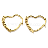 Vacuum Plating Heart 304 Stainless Steel Hoop Earrings for Women, Long-Lasting Plated, Real 18K Gold Plated, 36x31x3mm(EJEW-C053-06G)