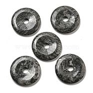 Natural Map Stone Pendants, Donut/Pi Disc Charms, 50x6.5~7.5mm, Hole: 10mm(G-P532-01A-14)