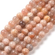 Round Natural Sunstone Beads Strands, 6mm, Hole: 1mm, about 62pcs/strand, 15.4 inch(G-I176-09-6mm)