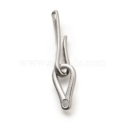 Brass Hook and S-Hook Clasps, Long-lasting Plated, Lead Free & Cadmium Free, Platinum, 35mm, Hole: 2.5x2 and 2.5x1.5mm(KK-S508-25P)