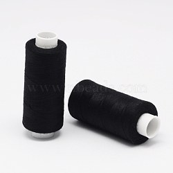 Polyester Sewing Thread, Black, 0.2mm, about 400yards/roll(OCOR-O006-B02)