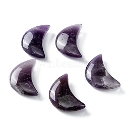 Natural Amethyst Beads, No Hole/Undrilled, for Wire Wrapped Pendant Making, Moon, 34~35x22x7~10mm(G-I312-A06)