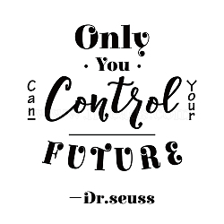 PVC Wall Stickers, for Wall Decoration, Word Only You Can Control Your Future, Word, 600x300mm(DIY-WH0377-050)