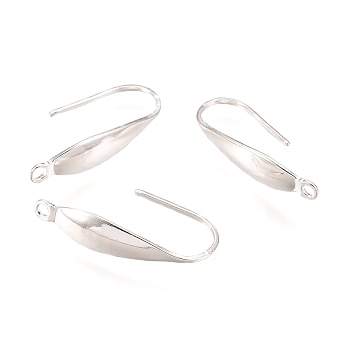 316 Surgical Stainless Steel Earring Hooks, Ear Wire, with Vertical Loop, Silver, 20x4.5x1mm, Hole: 1.2mm, pin: 0.8mm