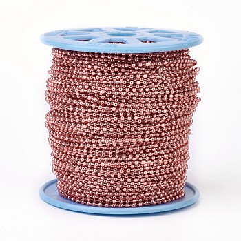 Iron Ball Chains, Soldered, with Spool, Electrophoresis, Pale Violet Red, 2.4mm, about 100yards/roll(91.44m/roll)