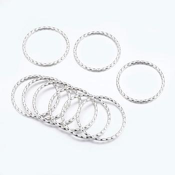 Tibetan Style Linking Rings, Lead Free and Cadmium Free, Antique Silver, about 38.5mm in diameter, 2mm thick