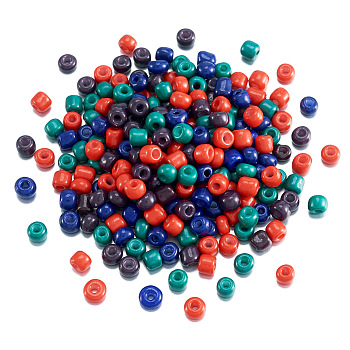 Opaque Glass Round Seed Beads, Mixed Colors, Coconut Brown, 4~4.5x3~4mm, Hole: 1.4mm, about 2453pcs/bag