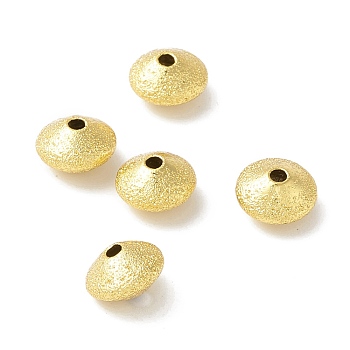 Rack Plating Brass Beads, Long-Lasting Plated, Cadmium Free & Nickel Free & Lead Free, Disc, Real 18K Gold Plated, 7x4.5mm, Hole: 1.4mm