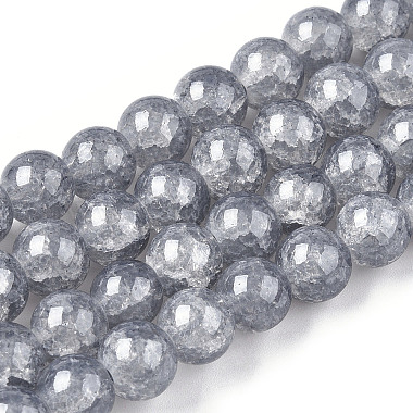 Dark Gray Round Glass Beads