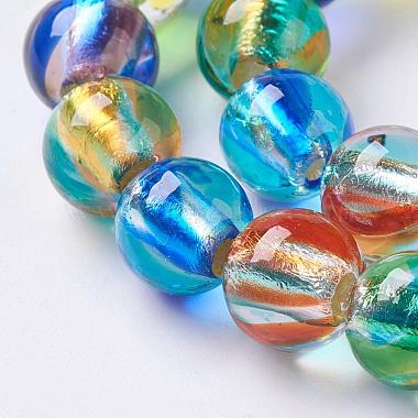 12mm Mixed Color Round Foil Glass Beads