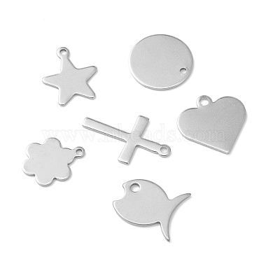 60Pcs 6 Style 201 & 304 Stainless Steel Stamping Blank Tag Charms(STAS-FS0001-39)-5