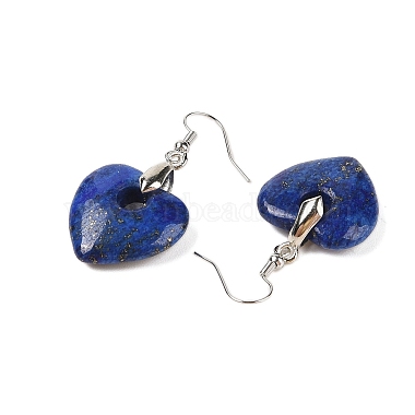 boucles d'oreilles pendantes en lapis-lazuli teinté naturel(EJEW-F343-D07)-3