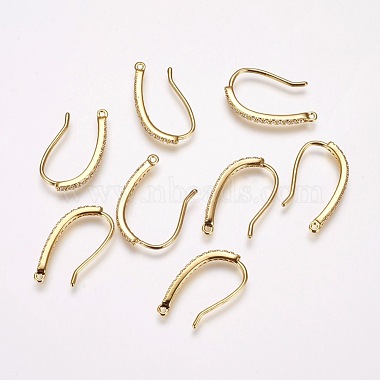 Brass Cubic Zirconia Earring Hooks(KK-P076-07)-2