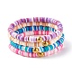 Handmade Polymer Clay Heishi Beads Stretch Bracelets Set(BJEW-JB07394)-1