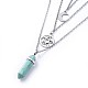 Bullet Synthetic Turquoise Pendant Tiered Necklaces(NJEW-JN02457-06)-3