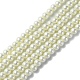 brins de perles rondes en verre teinté écologique(HY-A002-4mm-RB011)-1