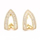 Boucles d'oreilles triangle en zircone cubique transparente(EJEW-L231-74G)-1