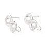 925 Sterling Silver Plated Infinity 304 Stainless Steel Stud Earring Findings(STAS-P308-03S)