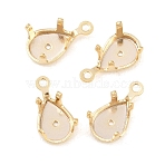 Brass Sew on Prong Settings, Claw Settings for Pointed Back Rhinestone, Teardrop Charms, Cadmium Free & Lead Free, Real 24K Gold Plated, 10.5x5.5x5mm, Hole: 0.9mm(KK-C163-13B-G)