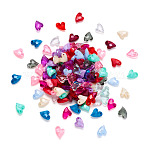 150Pcs 15 Colors Transparent Acrylic Charms, Faceted, Heart, Mixed Color, 11x9x4mm, Hole: 0.5mm, 10pcs/color(MACR-TA0001-56)