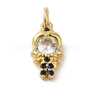 Brass Micro Pave Clear Cubic Zirconia Pendants, Girl, Real 18K Gold Plated, 14.5x6.5x3.5mm, Hole: 3.2mm(KK-R162-021A-G)