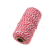 Cotton String Threads for Crafts Knitting Making, Red, 2mm, about 109.36 Yards(100m)/Roll(KNIT-PW0001-02D)