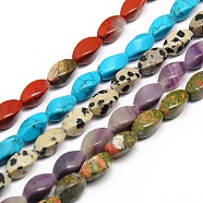 Natural & Synthetic Gemstone Beads Strands, Twist, 12x6x6mm, Hole: 1mm, about 33pcs/strand, 15.74 inch(G-L244-M)