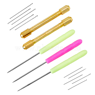 Doll Hair Making Supplies, Including Iron Doll Hair Rerooting Tool & Punch Awls, Alloy Hand Drill Handle, Mixed Color, 41x1mm(TOOL-DC0001-03)