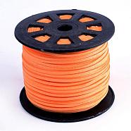 Faux Suede Cords, Faux Suede Lace, Coral, 1/8 inch(3mm)x1.5mm, about 100yards/roll(91.44m/roll), 300 feet/roll(LW-S028-64)