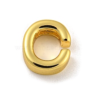 Brass Pendants, Real 18K Gold Plated, Letter C, 8x7x3mm, Hole: 1.2mm(KK-P263-13G-C)