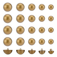25Pcs 5 Style 1-Hole Alloy Shank Buttons, Half Round, Antique Bronze, 12~27x10~17mm, Hole: 2mm, 5pcs/style(FIND-UN0002-81)