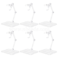 Plastic Model Assembled Action Figure Display Holders, Doll Model Support Stands, with Alloy Findings, Clear, Rectangle, 9.5x7.5x14cm(ODIS-WH0038-95A)