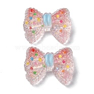 Transparent Epoxy Resin Decoden Cabochons, with Paillettes, Bowknot, Colorful, 17x22x8mm(CRES-I030-22C)