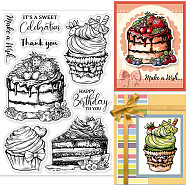 PVC Plastic Stamps, for DIY Scrapbooking, Photo Album Decorative, Cards Making, Stamp Sheets, Cake Pattern, 16x11x0.3cm(DIY-WH0167-56-1300)
