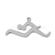304 Stainless Steel Pendants, Laser Cut, Cycling Charm, Stainless Steel Color, 19.5x42x1mm, Hole: 1mm(STAS-B062-10P)