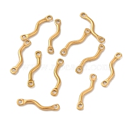 Ion Plating(IP) 304 Stainless Steel Links Connector Charms, Twisted Bar, Real 18K Gold Plated, 14x2.5x1.2mm, Hole: 1.2mm(STAS-Q323-12G)