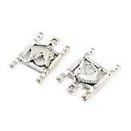 Tibetan Style Alloy Pendants, Cadmium Free & Lead Free, Rectangle with Horse Charms, Antique Silver, 24x16x2.5mm, Hole: 1.8mm, about 414pcs/1000g(TIBE-P001-04AS)