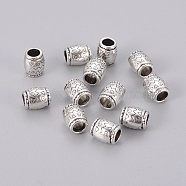 Tibetan Style Spacer Beads, Lead Free & Cadmium Free & Nickel Free, Column, Antique Silver, about 6.5mm in diameter, 8mm long, hole: 4mm(LF0756Y-NF)