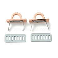 Zinc Alloy Bag Shoes Buckle Clips, with Iron Shim, Cadmium Free & Lead Free, Rose Gold, 32x14x19.5mm, Hole: 9x10mm(FIND-WH0063-91RG-RS)