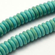 Synthetic Turquoise Beads Strands, Dyed, Rondelle, 6~6.5x2mm, Hole: 1.5mm, about 181pcs/strand, 15.9 inch(40.5cm)(TURQ-F007-06)