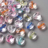 Transparent Acrylic Beads, Heart, Mixed Color, 12x12x7mm, Hole: 1.5mm(X-TACR-S154-21A)