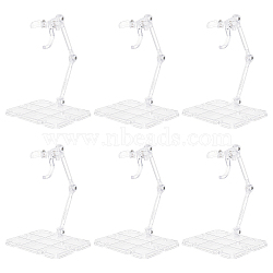 Plastic Model Assembled Action Figure Display Holders, Doll Model Support Stands, with Alloy Findings, Clear, Rectangle, 9.5x7.5x14cm(ODIS-WH0038-95A)