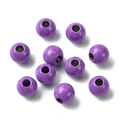 Spray Painted 202 Stainless Steel Beads, Round, Dark Orchid, 6x5mm, Hole: 2mm(STAS-Q321-02A-C)
